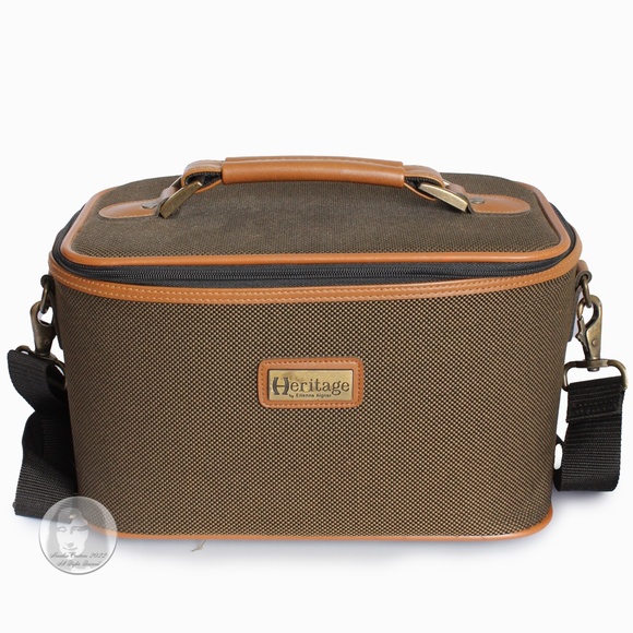 Etienne Aigner Train Case Heritage Travel Bag Cosmetics Case with Strap Vintage - Picture 2 of 10